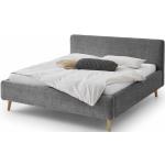 Dvoulůžkové postele v tmavě šedivé barvě z dubu s úložným prostorem ve slevě 