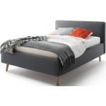 Dvoulůžkové postele v tmavě šedivé barvě ve skandinávském stylu z masivu s úložným prostorem ve slevě 
