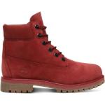 Dámské Kožené kotníkové boty Timberland Premium v červené barvě z kůže ve velikosti 37,5 ve slevě na zimu 