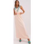 Dámské Plesové šaty FashionHunters v broskvové barvě v elegantním stylu ve velikosti 9 XL ve slevě Svatební hosté 