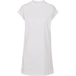 Dámské Tričkové šaty Build Your Brand v bílé barvě v ležérním stylu z bavlny ve velikosti XXL s krátkým rukávem plus size 