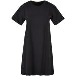 Dámské Tričkové šaty Build Your Brand v černé barvě z bavlny ve velikosti XXL s krátkým rukávem s kulatým výstřihem plus size 