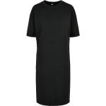 Dámské BIO Tričkové šaty Build Your Brand v černé barvě z bavlny ve velikosti XXL s kulatým výstřihem plus size 
