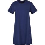 Dámské Tričkové šaty Build Your Brand v modré barvě z bavlny ve velikosti 3 XL s krátkým rukávem s kulatým výstřihem plus size 