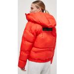 Dámské Zimní bundy s kapucí adidas Adidas by Stella McCartney v červené barvě ve velikosti L ve slevě 