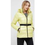 Dámské Designer Zimní bundy s kapucí Calvin Klein v žluté barvě z polyesteru ve velikosti L ve slevě 