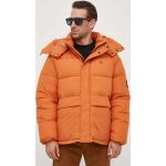 Pánské Designer Zimní bundy s kapucí Calvin Klein Jeans Nepromokavé v oranžové barvě z polyesteru ve velikosti XXL podšité plus size 