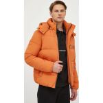 Pánské Designer Zimní bundy s kapucí Calvin Klein Jeans Nepromokavé v oranžové barvě z polyesteru ve velikosti L 