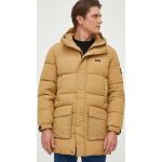 Pánské Designer Zimní bundy s kapucí Calvin Klein v béžové barvě z polyesteru ve velikosti XXL dlouhé plus size 