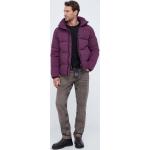 Pánské Designer Zimní bundy s kapucí Calvin Klein ve fialové barvě z polyesteru ve velikosti L 