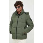 Pánské Designer Zimní bundy s kapucí Calvin Klein v zelené barvě z polyesteru ve velikosti XXL plus size 