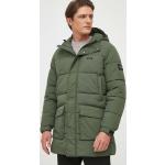 Pánské Designer Zimní bundy s kapucí Calvin Klein v zelené barvě z polyesteru ve velikosti XXL dlouhé plus size 