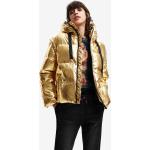 Dámské Zimní bundy s kapucí Desigual ve zlaté barvě z polyesteru ve velikosti L 