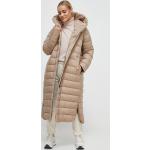 Dámské Zimní bundy s kapucí Didriksons Nepromokavé v béžové barvě z polyesteru ve velikosti 9 XL dlouhé ve slevě 