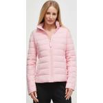 Dámské Zimní bundy s kapucí Guess v růžové barvě z polyesteru ve velikosti S 