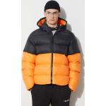 Pánské Zimní bundy s kapucí Helly Hansen v oranžové barvě ve velikosti M 
