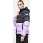 Dámské Zimní bundy s kapucí Helly Hansen ve fialové barvě z polyesteru ve velikosti S 