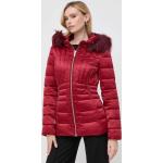 Dámské Zimní bundy s kapucí Guess Marciano v červené barvě z polyesteru ve velikosti 9 XL 