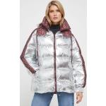 Dámské Zimní bundy s kapucí PINKO ve stříbrné barvě z polyesteru ve velikosti M ve slevě 