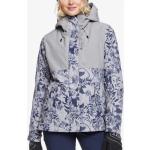 Dámské Zimní bundy s kapucí Roxy Jetty Nepromokavé v šedé barvě z polyesteru ve velikosti L se sněžným pásem ve slevě 