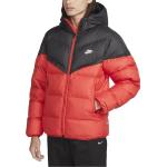 Pánské Zimní bundy s kapucí Nike v červené barvě ve velikosti L ve slevě 