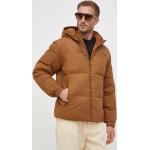 Pánské Zimní bundy s kapucí Tommy Hilfiger v hnědé barvě z polyesteru ve velikosti XXL plus size 