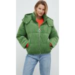 Dámské Zimní bundy s kapucí United Colors of Benetton v zelené barvě z polyesteru ve velikosti M 