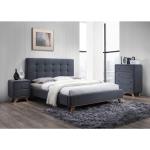 Dvoulůžkové postele v šedé barvě v minimalistickém stylu 