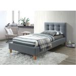 Jednolůžkové postele v šedé barvě ze dřeva 