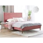 Čalouněná růžová postel 140 x 200 cm BAYONNE