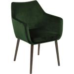 Čalouněná židle Nora VIC lesní zeleň, velur, nohy dub tmavé