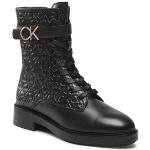 Dámské Designer Kožené kotníkové boty Calvin Klein v černé barvě ve velikosti 37 ve slevě 