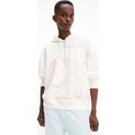 Dámské Designer Rozepínací mikiny s kapucí Calvin Klein v bílé barvě z bavlny ve velikosti L 