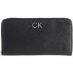 Dámské Designer Luxusní peněženky Calvin Klein v černé barvě z polyuretanu s blokováním RFID 