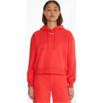 Dámské Designer Rozepínací mikiny s kapucí Calvin Klein v červené barvě z bavlny ve velikosti XS 