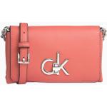Dámské Designer Luxusní kabelky Calvin Klein v korálově červené barvě z polyuretanu veganské 