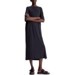 Dámské Designer Maxi šaty Calvin Klein v černé barvě z viskózy ve velikosti S s krátkým rukávem s kulatým výstřihem 
