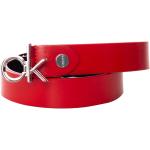 Dámské Designer Kožené pásky Calvin Klein v červené barvě z kůže délka 90 