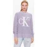 Dámské Designer Pletené svetry Calvin Klein ve fialové barvě z bavlny ve velikosti XS 