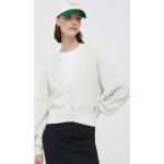 Dámské Designer Propínací svetry Calvin Klein v zelené barvě z bavlny ve velikosti M 