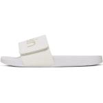 Pánské Designer Kožené pantofle Calvin Klein v bílé barvě z koženky ve velikosti 42 veganské ve slevě na léto 
