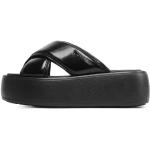 Dámské Designer Kožené pantofle Calvin Klein v černé barvě z kůže ve velikosti 40 ve slevě 