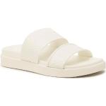 Dámské Designer Kožené pantofle Calvin Klein v bílé barvě z kůže ve velikosti 39 ve slevě na léto 