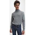 Pánské Designer Rolákové svetry Calvin Klein v šedé barvě z bavlny s vysokým krkem 