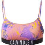 Dámské Designer Bikiny Calvin Klein Swimwear ve světle fialové barvě s květinovým vzorem ve velikosti M nevyztužené ve slevě udržitelná móda 