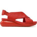 Dámské BIO Sandály na klínku Camper v červené barvě s výškou podpatku 5 cm - 7 cm ve slevě na léto 