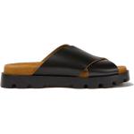 Dámské Kožené sandály Camper v černé barvě v minimalistickém stylu z telecí kůže s tlumením nárazu na léto 