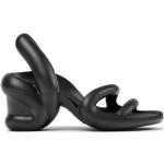 Dámské BIO Sandály na podpatku Camper v černé barvě v moderním stylu s hrubým podpatkem s výškou podpatku 7 cm - 9 cm na léto 