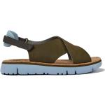 Dámské BIO Kožené sandály Camper v zelené barvě z kůže ve slevě na léto 