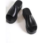 Dámské Kožené pantofle z koženky ve velikosti 37 s výškou podpatku 5 cm - 7 cm ve slevě 